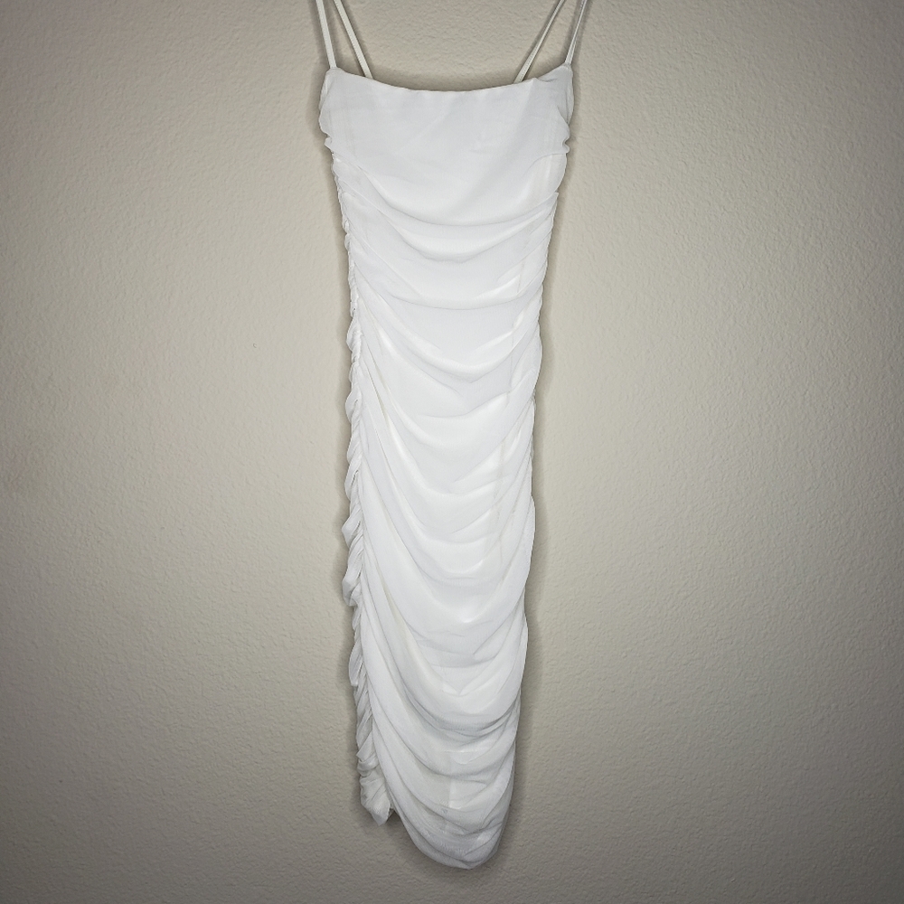 Oh Polly - Ruched Mesh Bodycon Dress